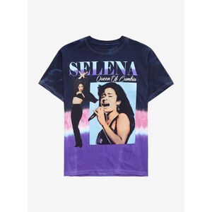 Selena Queen Of Cumbia Womens M Dip Tie-Dye T-Shirt Navy/Purple Hot Topic Pop
